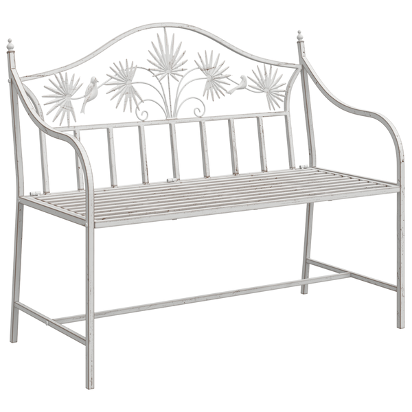 bancă Alb Metal 104 x 52.5 x 89 cm Construită pentru a dura