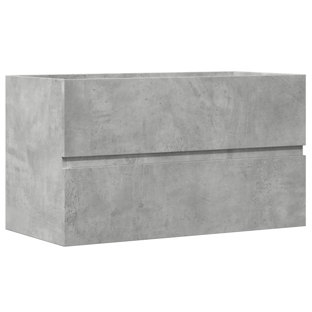 betonszürke szerelt fa függő fürdőszobaszekrény 80x38,5x45 cm (856245)