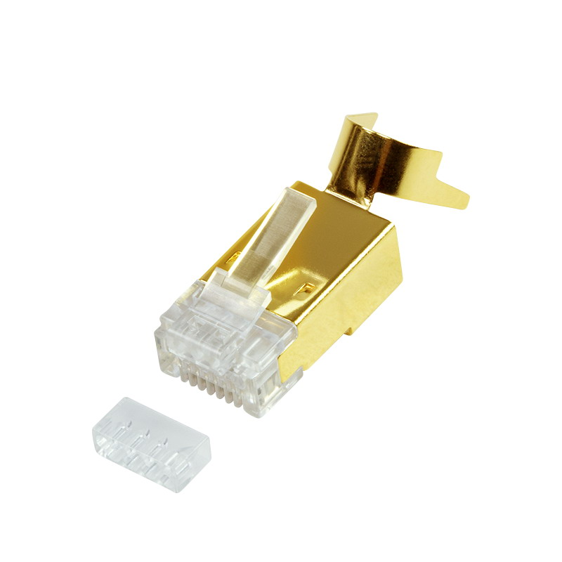 Logilink RJ45 moduláris csatlakozó, Cat.8.1/Cat.6A, árnyékolt, aranyozott, 10 db (MP0048) (MP0048)