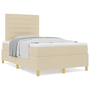 Box Spring Ágy Matrac Krém Kis Dupla Szövet
