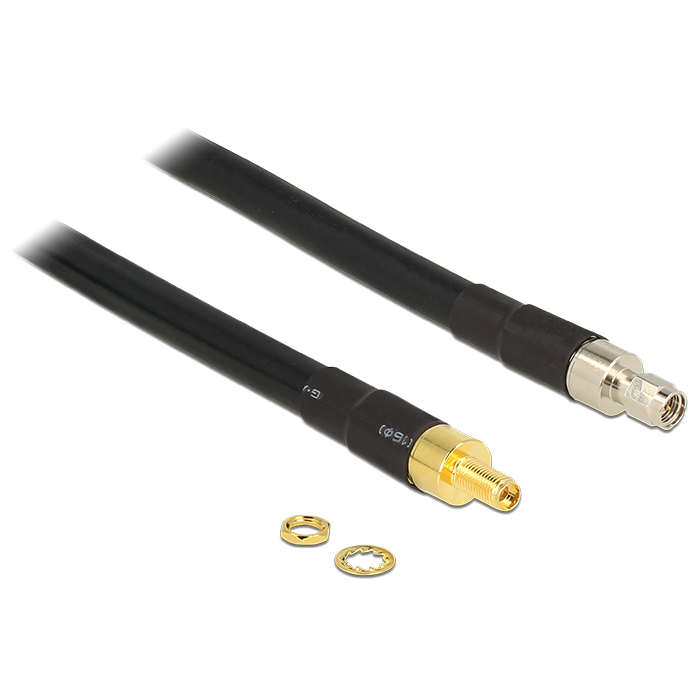 DELOCK antenna kábel SMA foglalat > SMA dugó CFD400 LLC400 5 M alacsony jelveszteségű (89427)