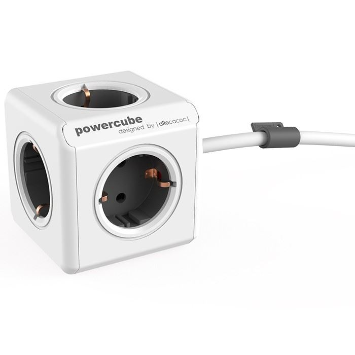 Allocacoc PowerCube Extended hálózati elosztó 1.5m fehér-szürke (1300GY/DEEXPC) (1300GY/DEEXPC)