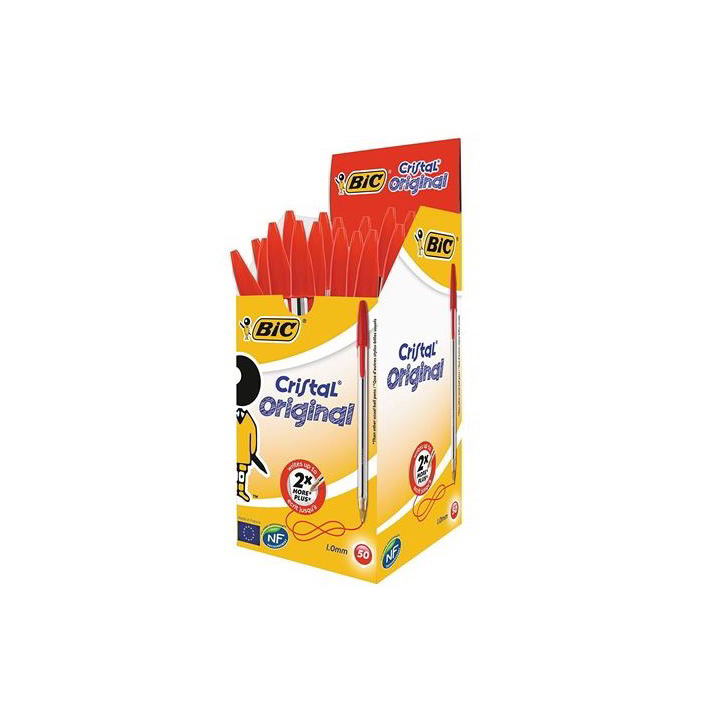 BIC Cristal Original Kupakos golyóstoll - 0,32mm / Piros (50 darabos) (8373619)
