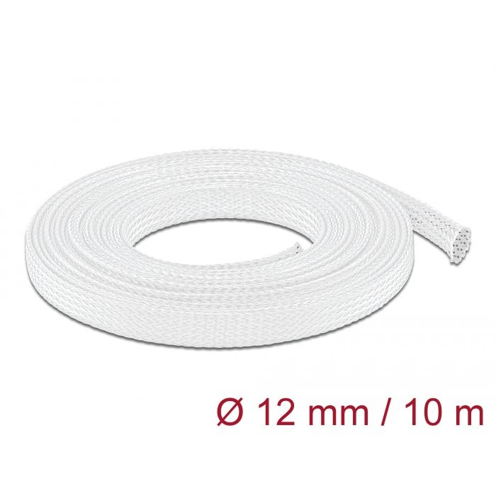 Delock fonott kábelkötegelő 10 m x 12 mm fehér (20804) (d20804)