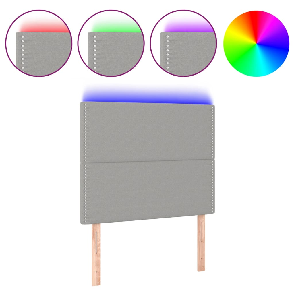 világosszürke szövet LED-es fejtámla 100x5x118/128 cm (3122274)