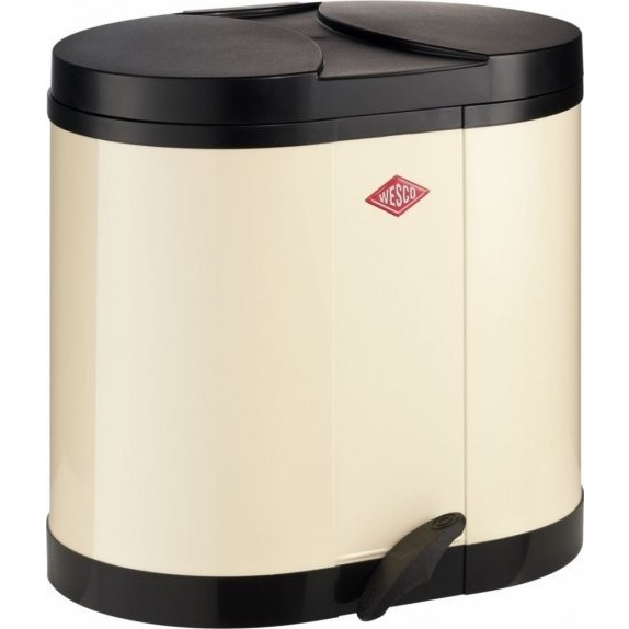 WESCO Ökosammler Beta 2 x 15 literes pedálos fém szemetes - Mandula (8011534)