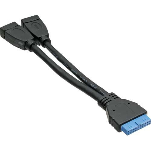 InLine 33445I 2x USB A 19 pin Nero