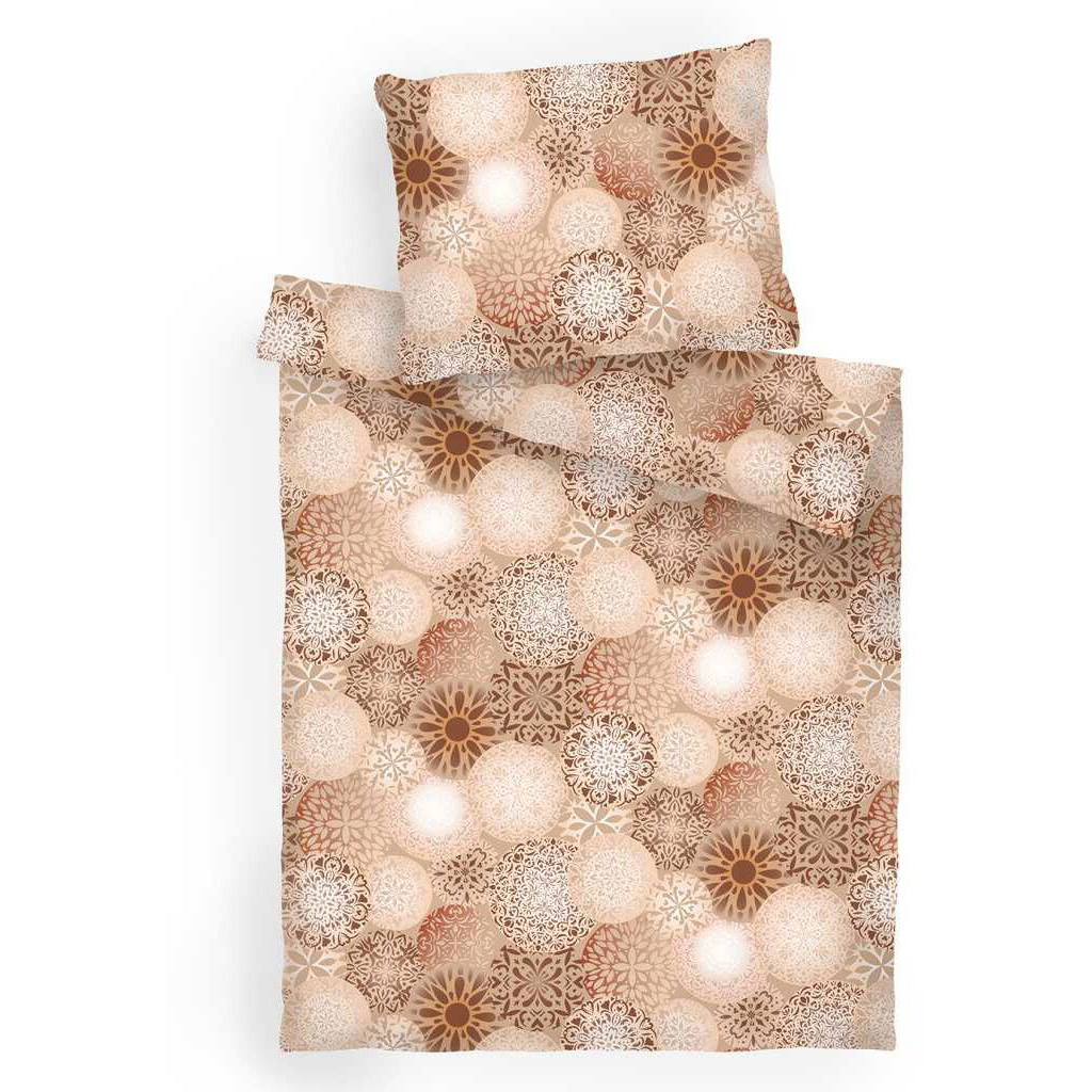 Dadka 140 × 200 cm, 70 × 90 cm ágynemű, pamut - Mandala, bézs (8595085965051)