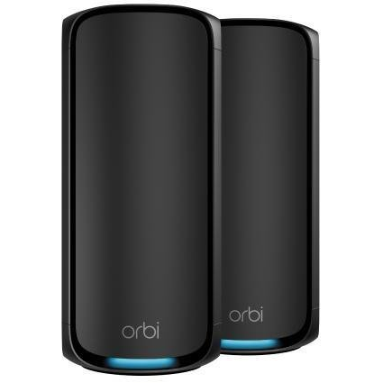 NETGEAR Orbi 970 Series Quad-Band WiFi 7, 2-Pack Quad-band (2.4 GHz / 5 GHz-1 / 5 GHz-2 / 6 GHz) Wi-Fi 6 (802.11ax) Sort 3 Intern