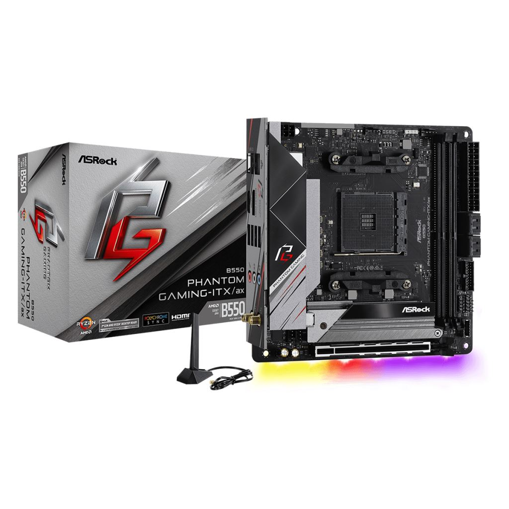 ASRock B550 Phantom Gaming-ITX/ax alaplap (B550 PHANTOM GAMING-ITX/AX)
