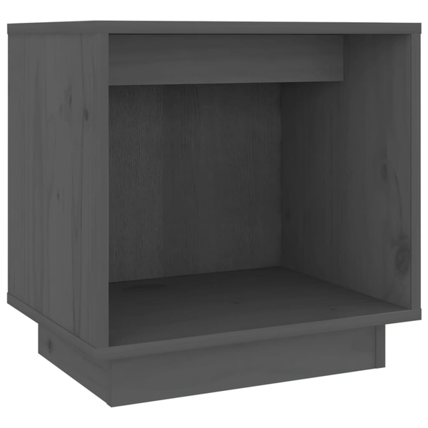 Комплект нощни шкафчета vidaXL, 2 бр, Сиви, 40x30x40 см, Борово дърво масив