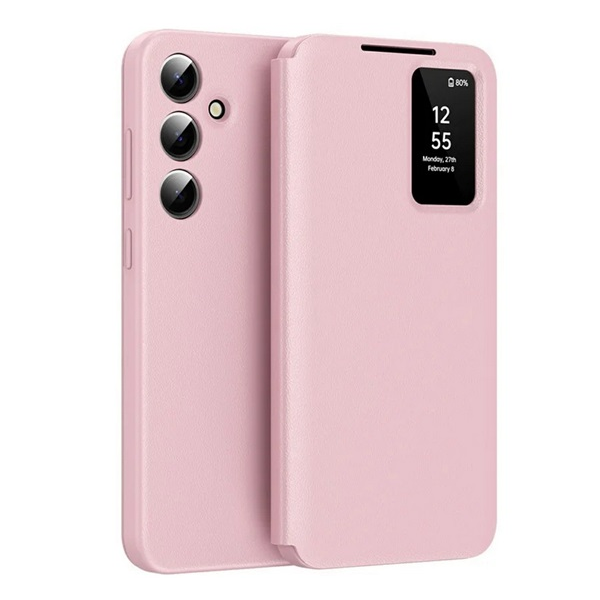 Tok álló (aktív FLIP, oldalra nyíló, Smart View Cover) RÓZSASZÍN Samsung Galaxy A36 5G (SM-A366) / Galaxy A56 5G (SM-A566) "Gigapack csomagolás" (GP-171830)