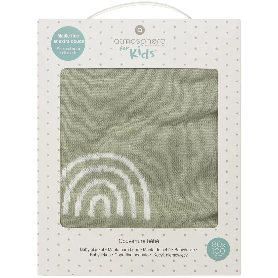 ATMOSPHERA kötött babatakaró, zöld, 100×80 cm (3560232691478)