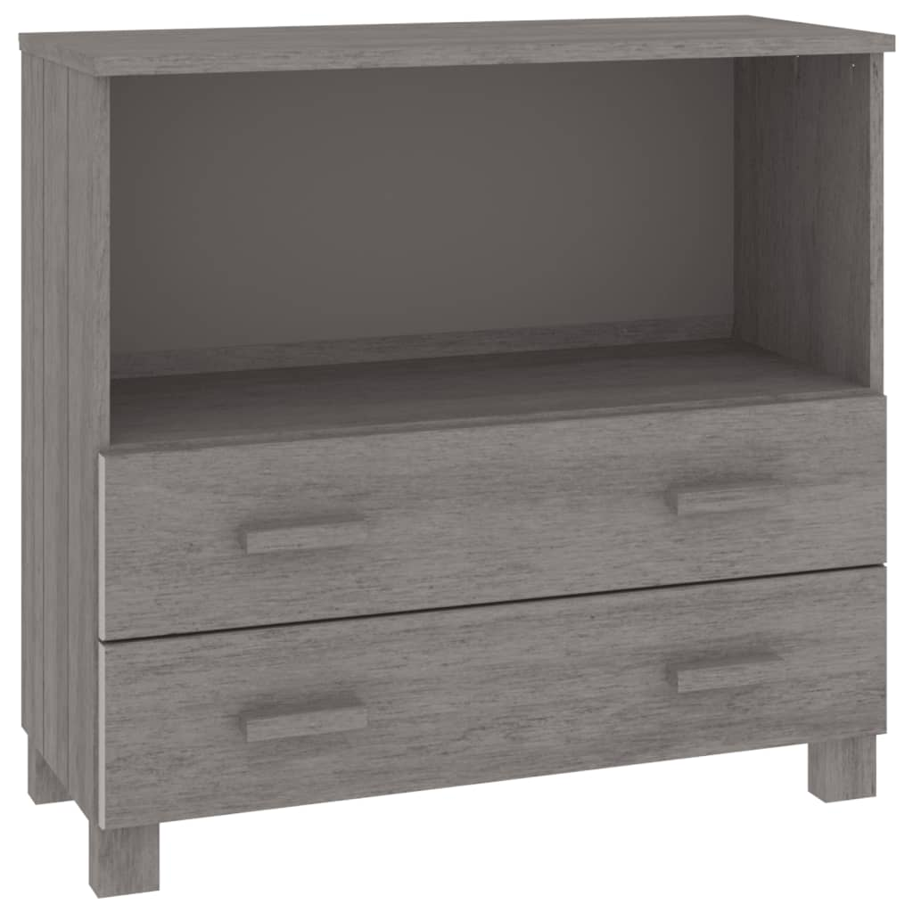 HAMAR világosszürke tömör fenyőfa tálalószekrény 85x35x80 cm (340499)