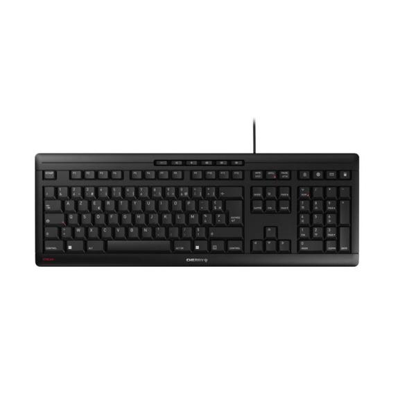 CHERRY STREAM tastatur Kontor USB AZERTY Fransk Sort