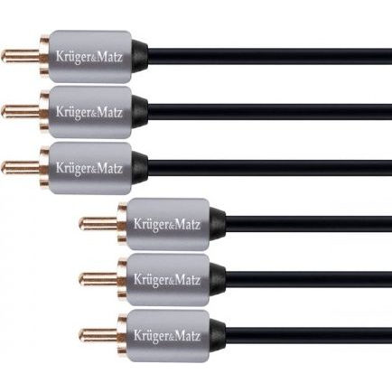 Kábel 3RCA-3RCA komponens 1.8m Kruger&Matz