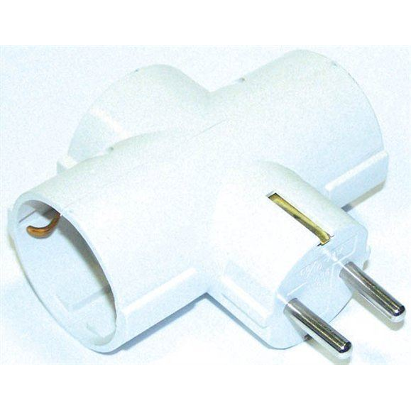 Hármas elágazású elosztó 90 fokban elforgatott csatlakozóval (TDUGO9) (TDUGO9)