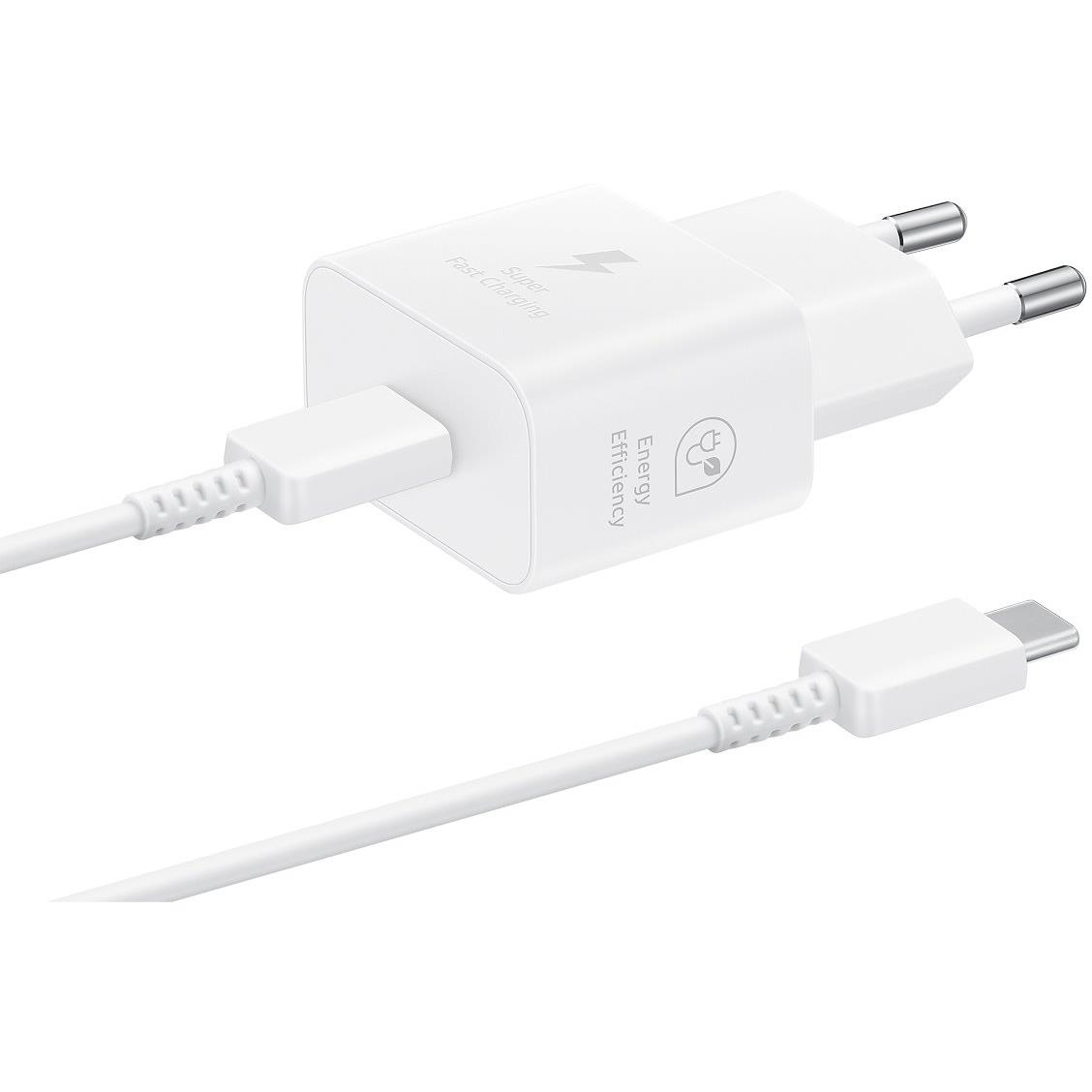 Samsung USB-C 25W úti töltőfej + USB-C White (Bulk) adatkábel (57983121789)