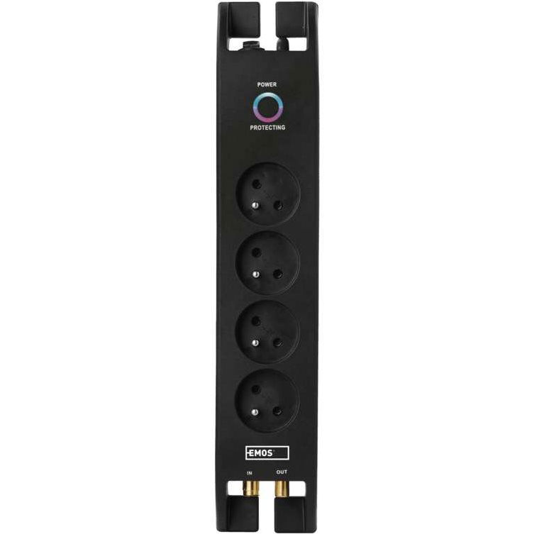 EMOS Túlfeszültségvédő 1800J, 4 csatlakozóaljzat, 2m, fekete (1909040201)