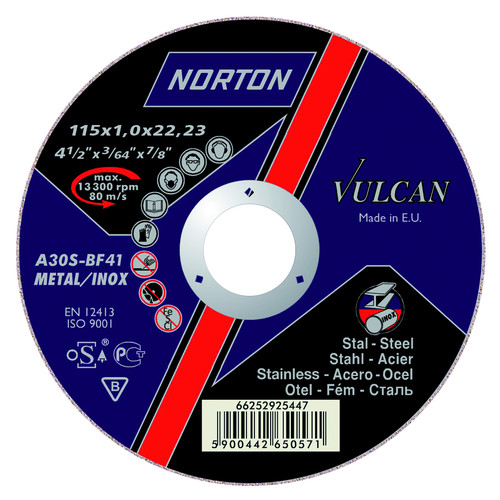  Norton Clipper Tarcza tnąca Vulcan Metal Inox A46S-BF-80 230 x 22,23 x 1,9mm (66252925436)