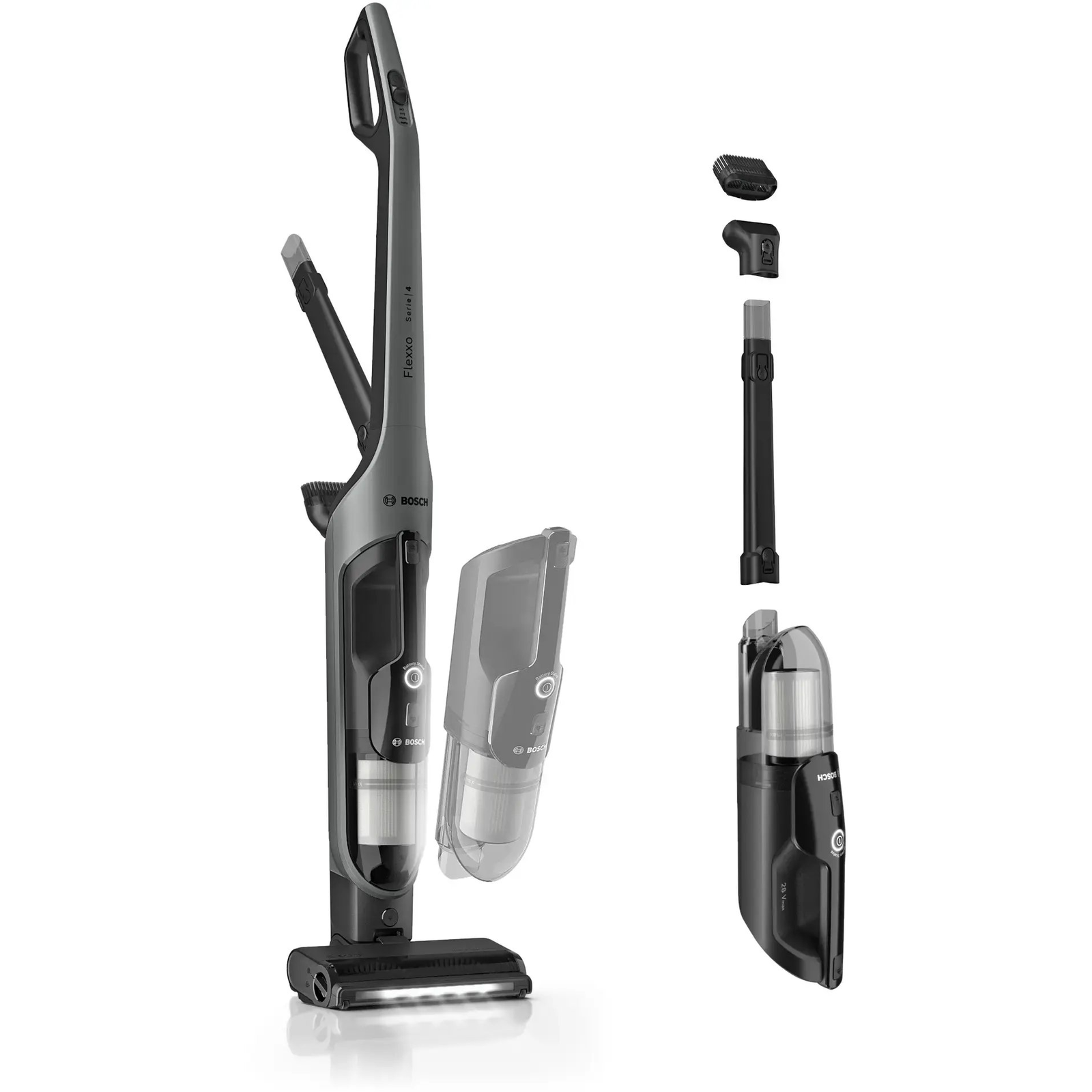 Aspirator cu acumulatori BHH4GN28 Flexxo 28 Vmax Seria 4, Graphite