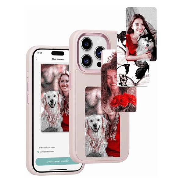 Utángyártott E-Ink okos telefontok, programozható NFC kijelzővel iPhone 15 Pro, rózsaszín (98089)