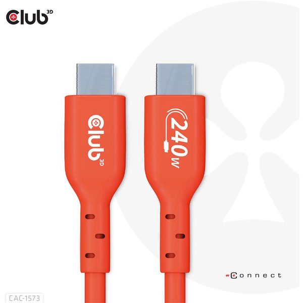 CLUB3D CAC-1573 USB kabel 2 m USB4 Gen 2x2 USB C Červená