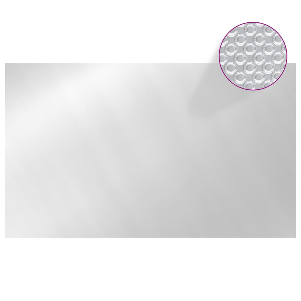 ezüstszínű négyszögletes PE medencetakaró 500 x 300 cm (93101)