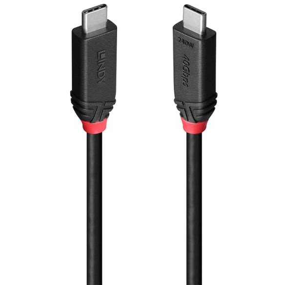 Lindy 37001 USB кабел USB4 Gen 3x2 1 м USB C Черен