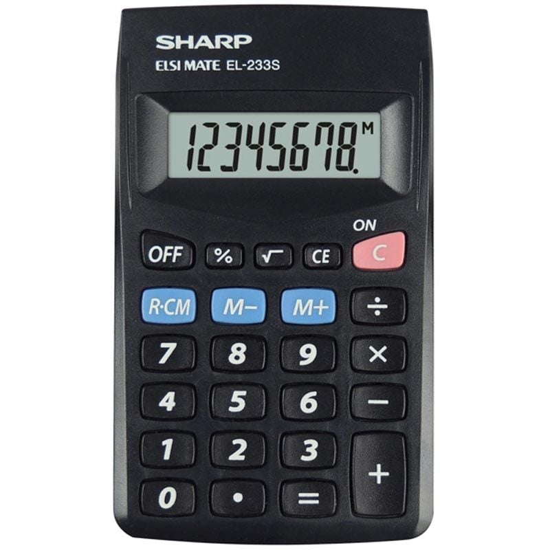 Sharp EL-233S számológép Hordozható Alap számológép Fekete (4974019023601)