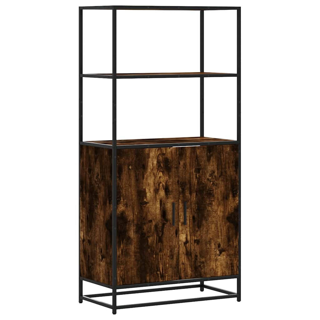 Highboard sonoma tölgy 68x35x139 cm gépelt fa és fém (849051)