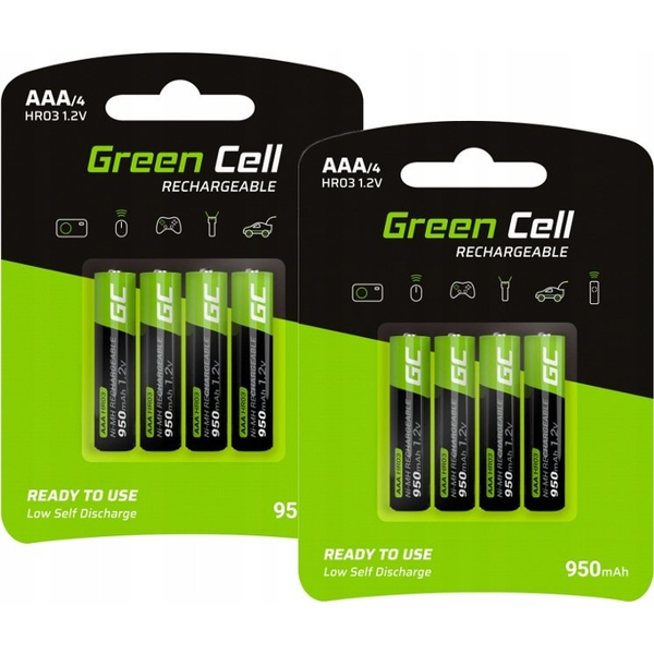 8x dobíjecí baterie tužkové baterie Green Cell R03/AAA 950mAh