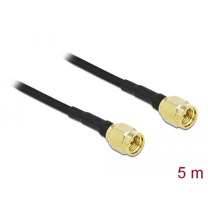 Delock antennakábel SMA-dugó - SMA-dugó LMR/CFD100, 5m (90470) (DE90470)