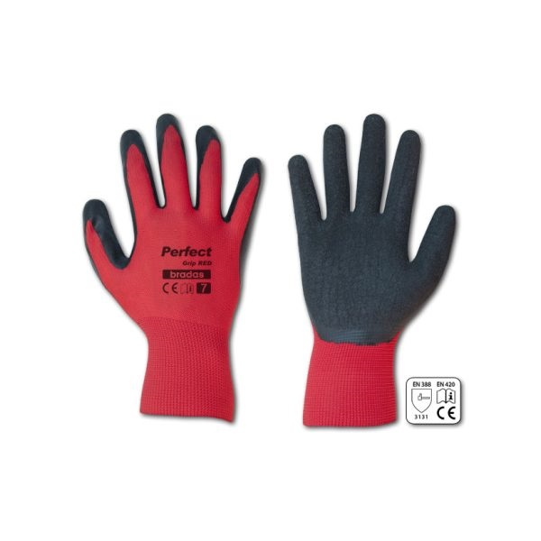 Bradas latex 8 FLASH GRIP piros védőkesztyű (RWFGRD8)