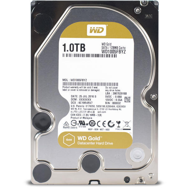 HDD WD Gold 1TB, 7200RPM, 128MB cache, SATA III