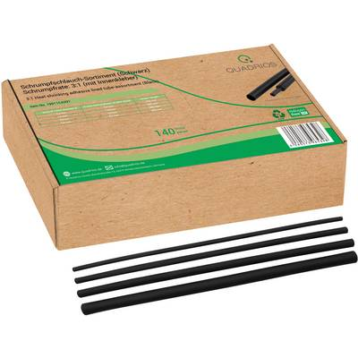 Quadrios 19011CA091 Zsugorcső készlet Fekete Zsugorodási arány:3:1 140 rész (19011CA091)