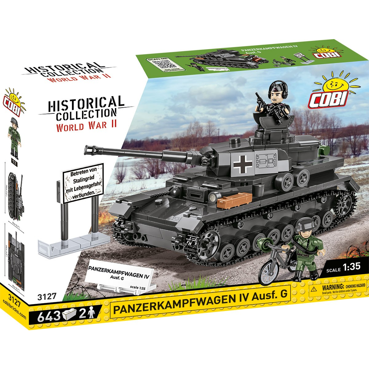 Cobi Blocks Panzerkampf wagen IV Ausf. G 643 darabos építő készlet 2 figurával (COBI-3127)