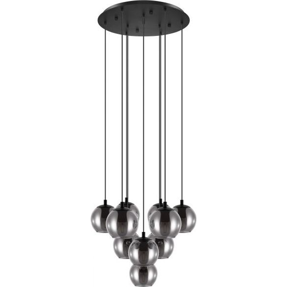 LED lámpa , függeszték , mennyezeti , 65.5 cm , 10 x E27 foglalat , fekete , EGLO , ARISCANI , 98654 (98654)