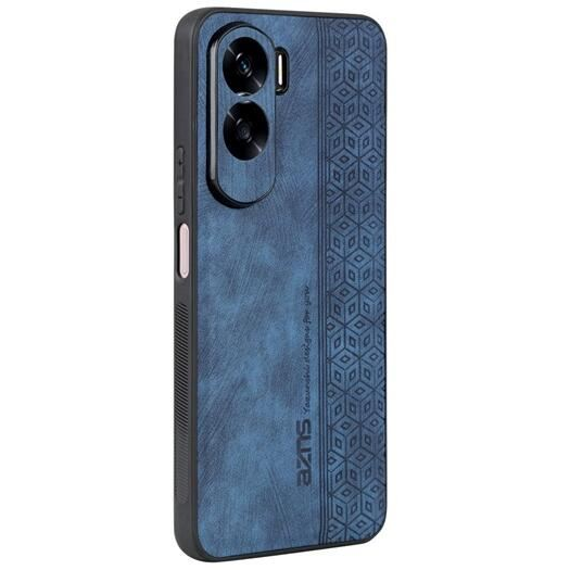 Gigapack Honor 90 Lite 5G bőr hatású, 3D rombusz mintás tok sötétkék (GP-147942) (GP-147942)