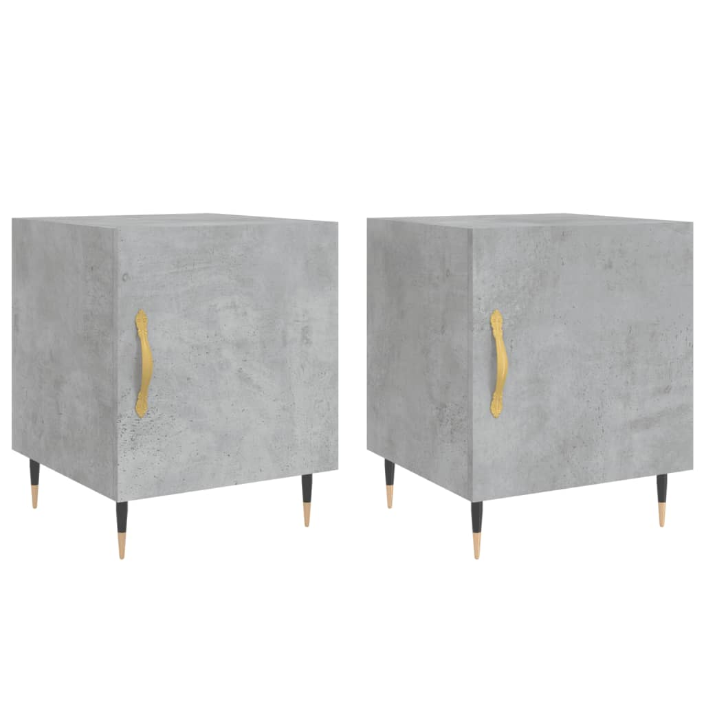 2 db betonszürke szerelt fa éjjeliszekrény 40 x 40 x 50 cm (827525)