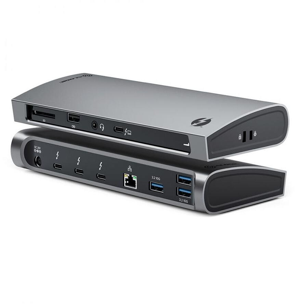 ALOGIC TB4D3TB dockingstation Ledningsført Thunderbolt 4 Sort