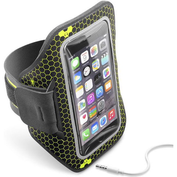 Cellularline ARMBANDRUN52K mobiltelefon etui 13,2 cm (5.2") Armbåndetui Sort, Gul