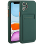 Samsung Galaxy S20 Ultra 5G SM-G988, Силиконов калъф, с картодържач, Wooze Card Slot, тъмнозелен (104309)
