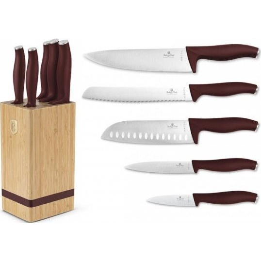 BerlingerHaus BH/2972 Leonardo Collection 6 Részes Késkészlet - Bambusz Állvánnyal, Rozsdamentes Acél (BH-2972)