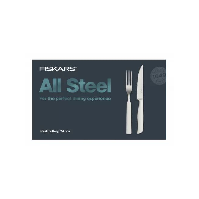 Fiskars 1027505 All Steel Steak evőeszköz készlet 24db-os (fis1027505)