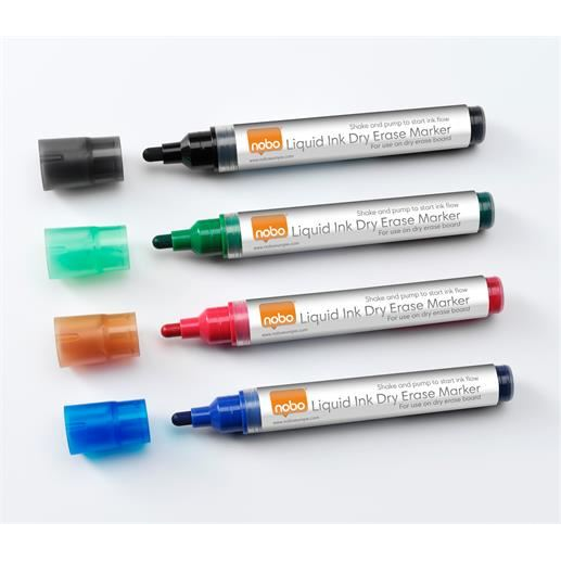 NOBO Táblamarker folyékonytintás1-3 mm 4db különböző szín (VN2408) (VN2408)