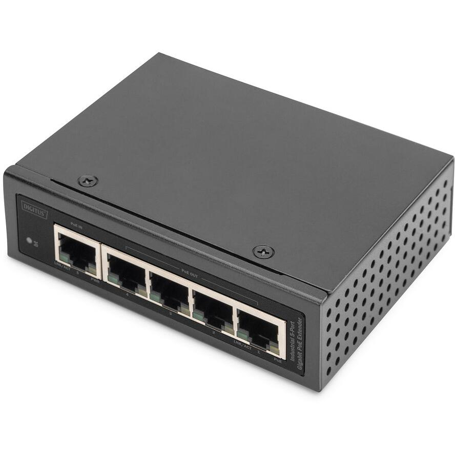 INDUSTRIAL 5PORT POE EXTENDER GIGABIT 4-PORT 802.3AF/AT (DN-651143)