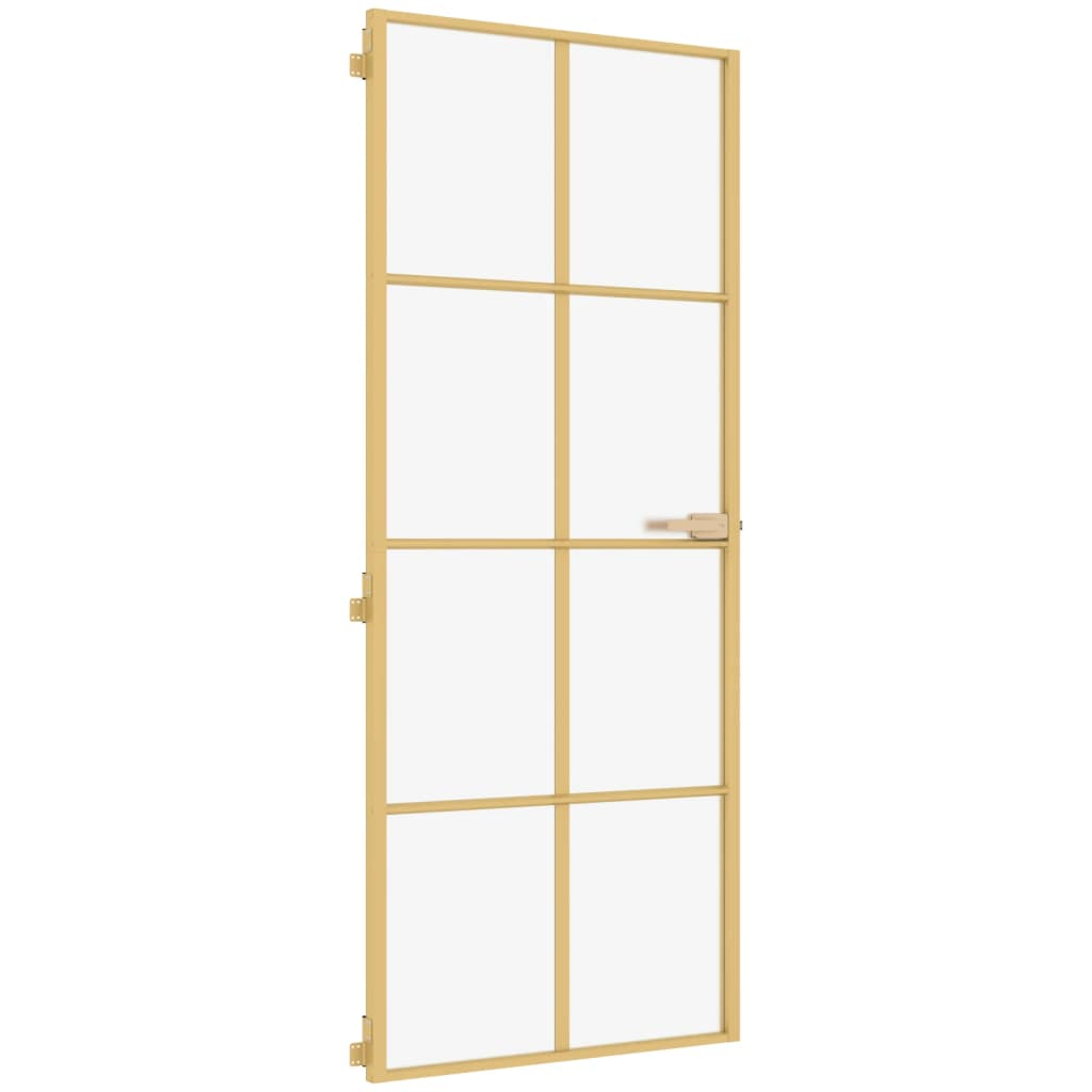 arany edzett üveg és alumínium vékony beltéri ajtó 83x201,5 cm (155145)