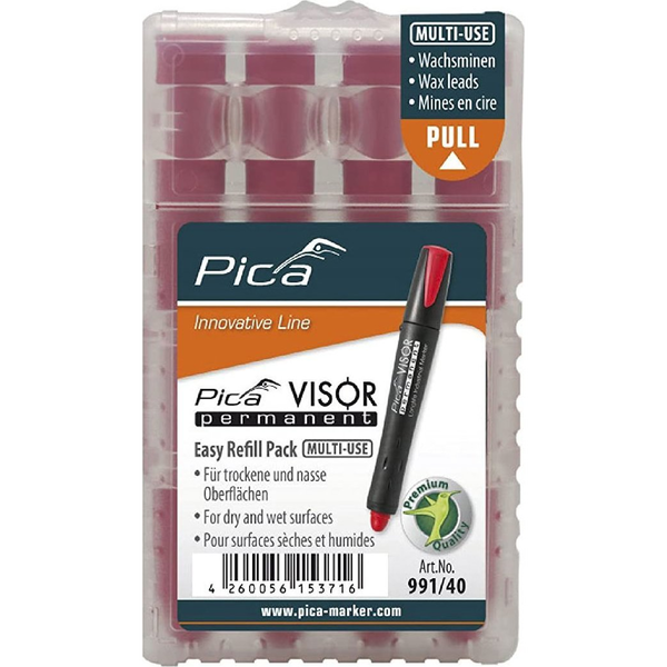  Pica-Marker Pica VISOR permanent replacement refills red / SB
