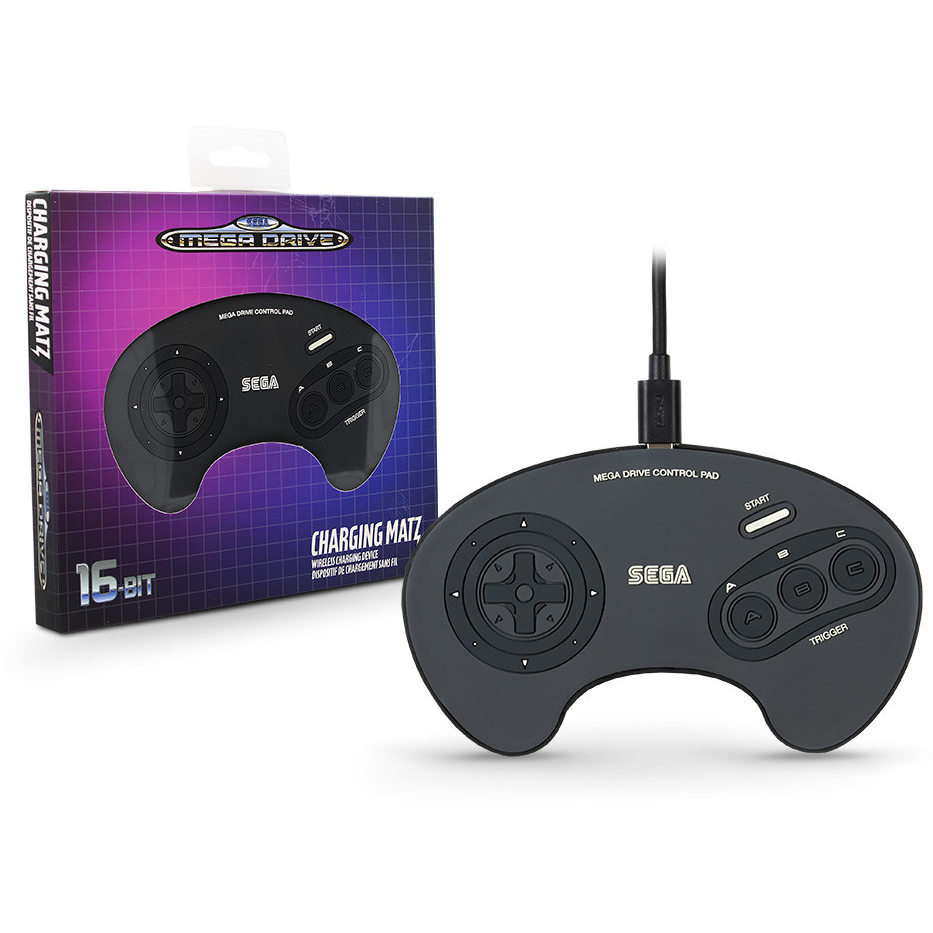 Numskull Sega Mega Drive 10W Qi univerzális vezeték nélküli töltő - fekete (NS2801)